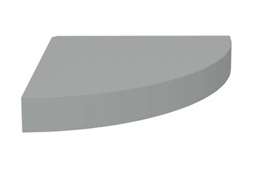 Svävande hörnhylla grå 25x25x3,8 cm MDF