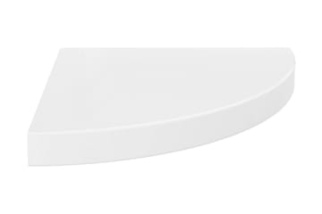 Svävande hörnhylla vit högglans 35x35x3,8 cm MDF
