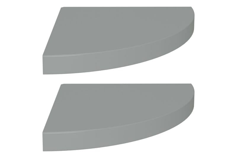 Svävande hörnhyllor 2 st grå 35x35x3,8 cm MDF - Grå - Hörnhylla