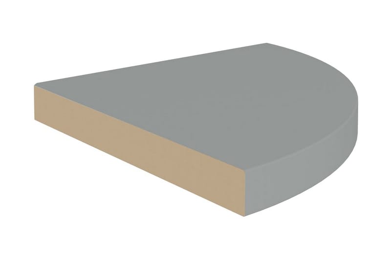 Svävande hörnhyllor 4 st grå 35x35x3,8 cm MDF - Grå - Hörnhylla