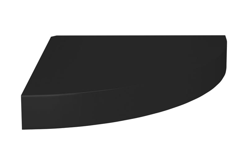 Svävande hörnhyllor 4 st svart 25x25x3,8 cm MDF - Svart - Hörnhylla