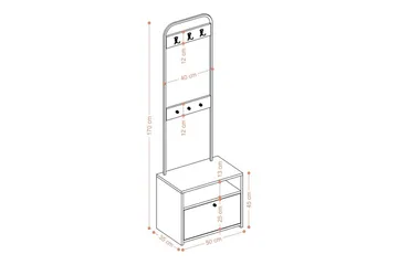 Hallmöbel Springhill Vit / Svart - Svart/Vit - Möbler - Hallmöbler - Möbelset för hall & entre