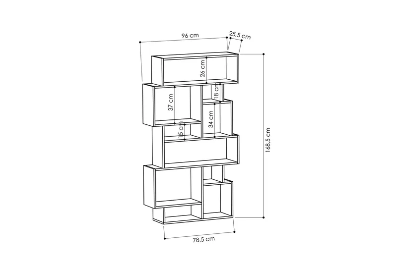 Hardy Bokhylla 96 cm - Brun - Förvaring - Hylla - Bokhylla