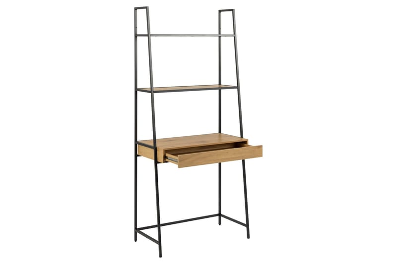 Hartsoe Bokhylla 77 cm i Metall med Träskiva - Svart|Beige - Förvaring - Hylla - Bokhylla