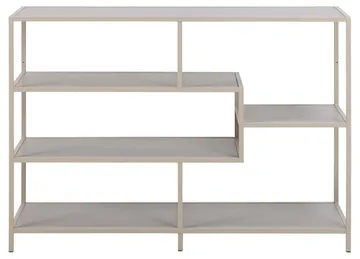 Hasslevik Bokhylla 114 cm i Metall med Träskiva - Sandbeige - Förvaring - Hylla - Bokhylla