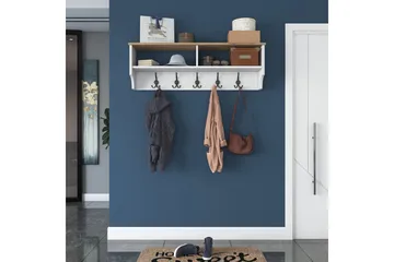 Caraway Hatthylla 120x22,2 cm Vit/Brun - Hanah Home - Förvaring - Hylla - Hatthylla