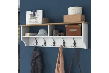 Caraway Hatthylla 120x22,2 cm Vit/Brun - Hanah Home - Förvaring - Hylla - Hatthylla