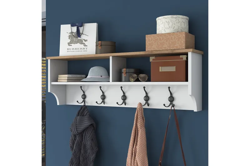 Caraway Hatthylla 120x22,2 cm Vit/Brun - Hanah Home - Förvaring - Hylla - Hatthylla