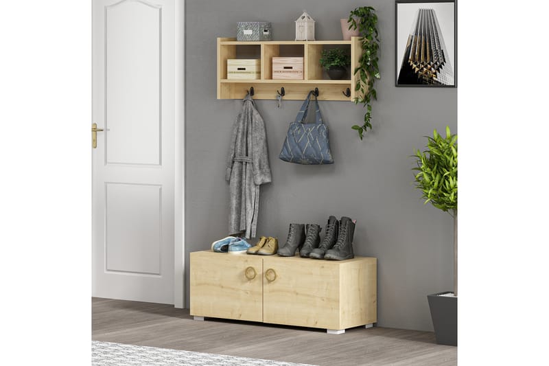 Hatthylla Neubach 76x22 cm 2 Hyllor - Blå - Förvaring - Hylla - Hatthylla