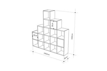 Hideo Bokhylla 150,8 cm - Brun/Ek - Förvaring - Hylla - Bokhylla
