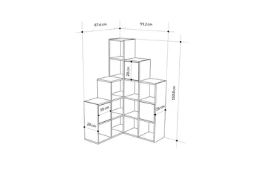 Hideo Bokhylla 150,8 cm - Brun/Ek - Förvaring - Hylla - Bokhylla