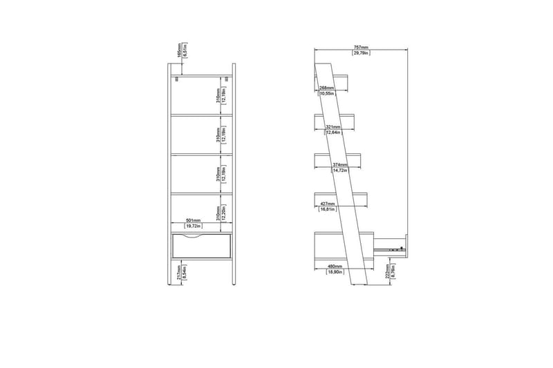Hostafranc Bokhylla 180 cm - Natur - Förvaring - Hylla - Bokhylla