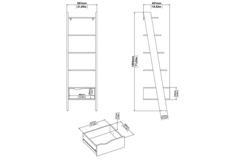 Hostafranc Bokhylla 180 cm - Natur - Förvaring - Hylla - Bokhylla