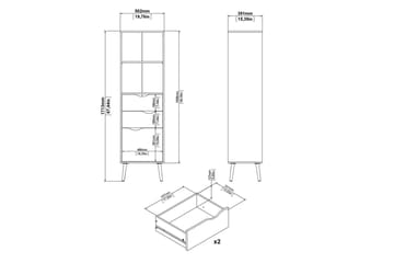 Hostafranc Bokhylla 50,2 cm - Vit - Förvaring - Hylla - Bokhylla