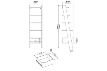 Hostafranc Bokhylla 55,1 cm i Ek - Vit - Förvaring - Hylla - Bokhylla
