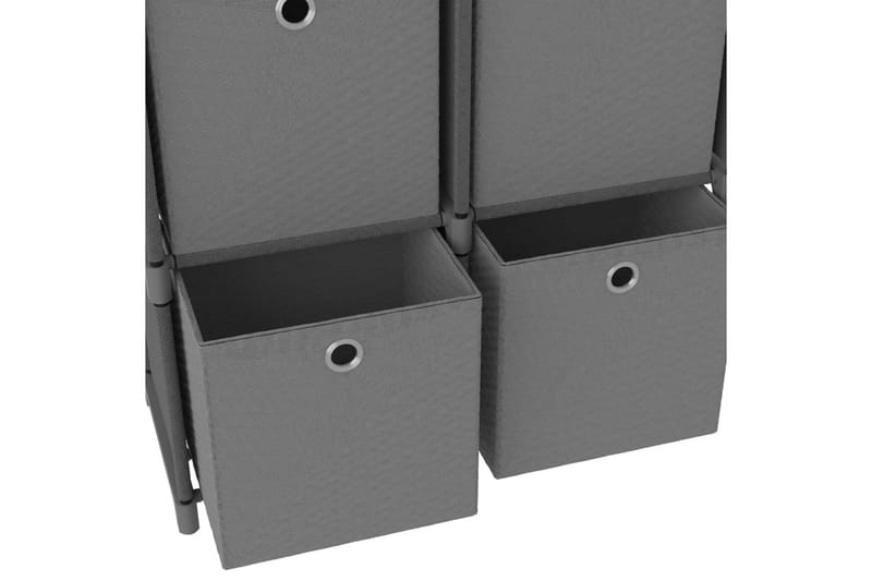 Hylla med 5 kuber med lådor grå 103x30x72,5 cm tyg - Grå - Hyllsystem