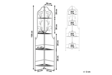 Ternengo Hörnhylla 35x35 cm - Metall/Svart - Förvaring - Hylla - Utomhushylla