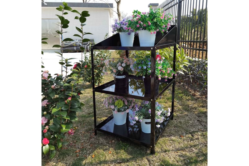 Växthushylla 56x56x92 cm, Svart