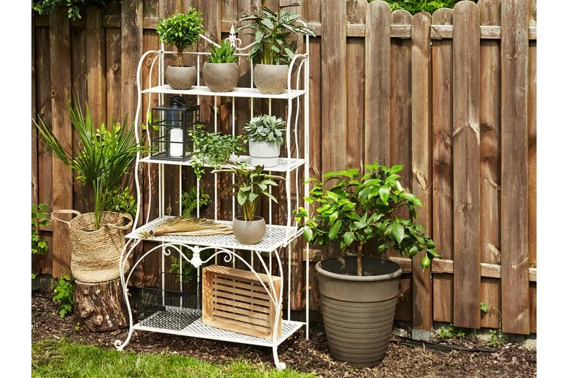 Växthylla 4 hyllor metall ljusbeige PAVONA - Beige - Förvaring - Hylla - Utomhushylla