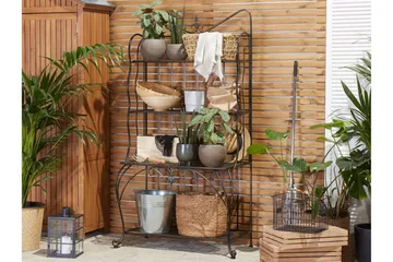 Växthylla 4 hyllor metall svart PAVONA - Svart - Förvaring - Hylla - Utomhushylla