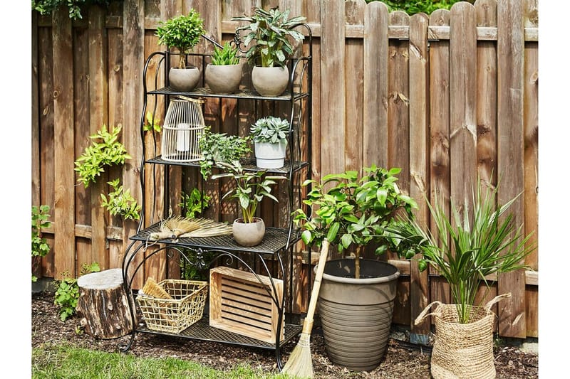 Växthylla 4 hyllor metall svart PAVONA - Svart - Förvaring - Hylla - Utomhushylla