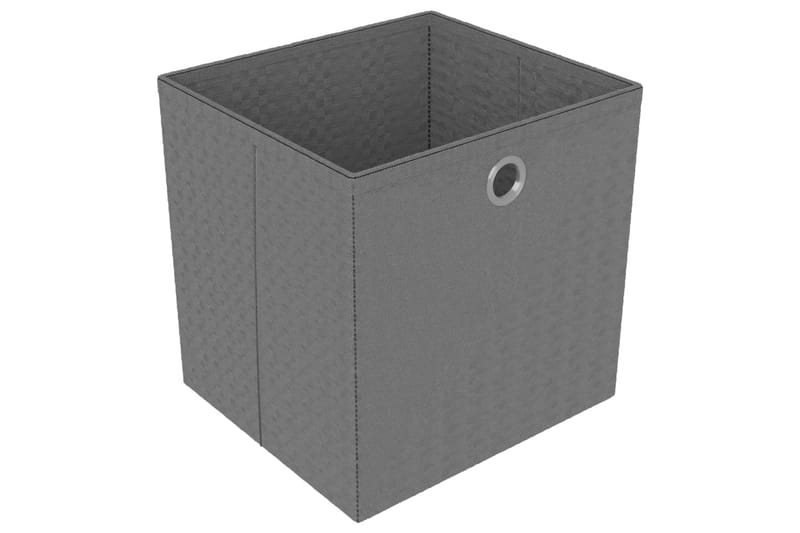 Hylla med 6 kuber med lådor grå 103x30x72,5 cm tyg - Grå - Hyllsystem