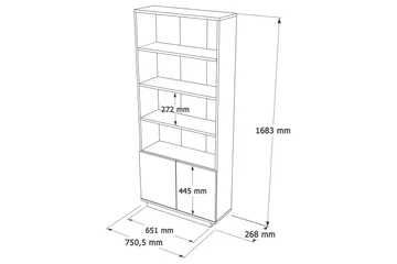 Jaivind Bokhylla 75 cm - Brun/Antracit - Förvaring - Hylla - Bokhylla