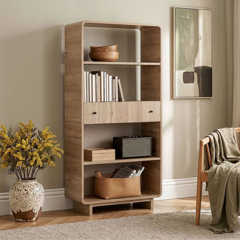 Kalvo Bokhylla 78x153x34 cm - Ek - Förvaring - Hylla - Bokhylla