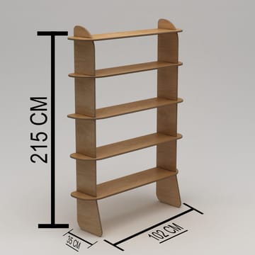 Ledina Bokhylla 150x160 cm - Naturträ - Förvaring - Hylla - Bokhylla