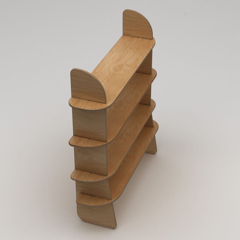 Ledina Bokhylla 150x160 cm - Naturträ - Förvaring - Hylla - Bokhylla