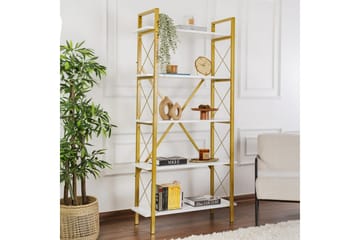 Möbler Nordure Bokhylla Haruka Vit finish Guldfärgad - Förvaring - Hylla - Bokhylla