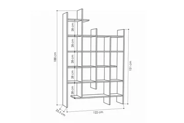 MANCO Bokhylla 122 cm - Brun - Förvaring - Hylla - Bokhylla