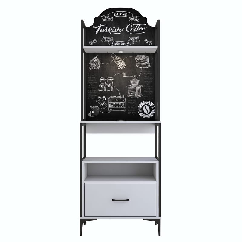 Matlerd Multifunktionsskåp 70x205x40 cm - Vit - Förvaring - Hylla - Hyllsystem