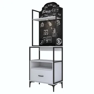 Matlerd Multifunktionsskåp 70x205x40 cm - Vit - Förvaring - Hylla - Hyllsystem