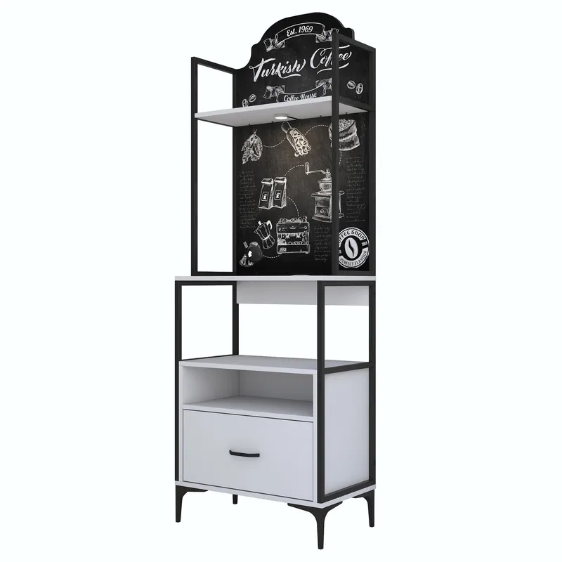 Matlerd Multifunktionsskåp 70x205x40 cm - Vit - Förvaring - Hylla - Hyllsystem