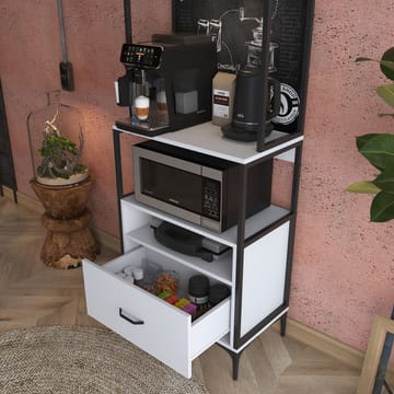 Matlerd Multifunktionsskåp 70x205x40 cm - Vit - Förvaring - Hylla - Hyllsystem