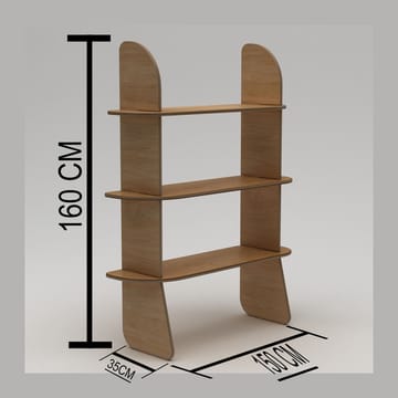 Molira Bokhylla 102x215 cm - Naturträ - Förvaring - Hylla - Bokhylla