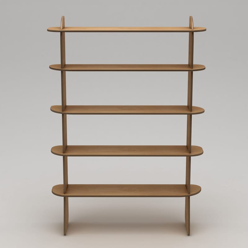 Molira Bokhylla 102x215 cm - Naturträ - Förvaring - Hylla - Bokhylla