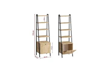 Monaia Bokhylla 44 cm - Ek/Svart - Förvaring - Hylla - Bokhylla