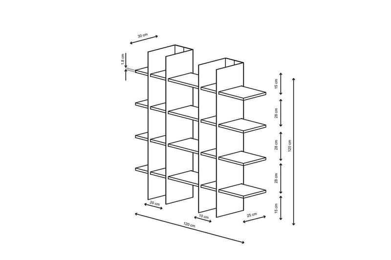 Nara Bokhylla 120 cm - Svart - Förvaring - Hylla - Bokhylla