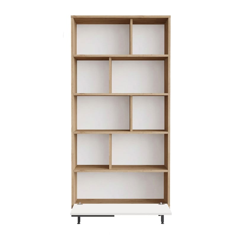 Nilena Bokhylla 83,9x175,6x29,5 cm - Ek och vitt - Förvaring - Hylla - Bokhylla