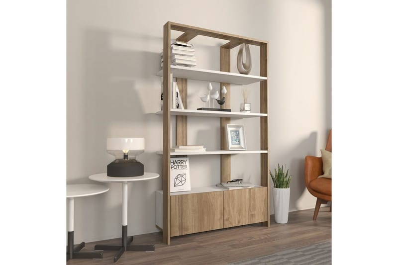 Ossin Bokhylla 93,6 cm - Brun/Vit - Förvaring - Hylla - Bokhylla