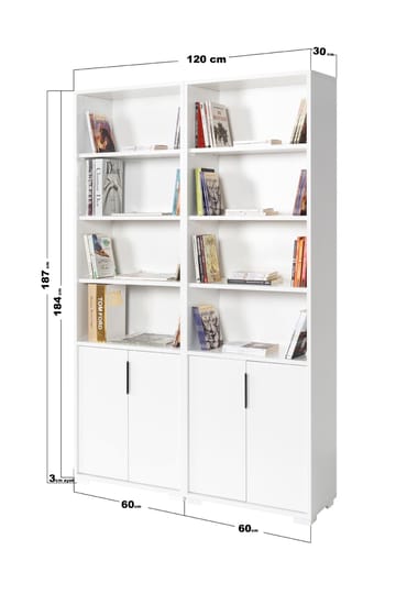 Pavio Bokhylla 120 cm i Trä - Vit - Förvaring - Hylla - Bokhylla