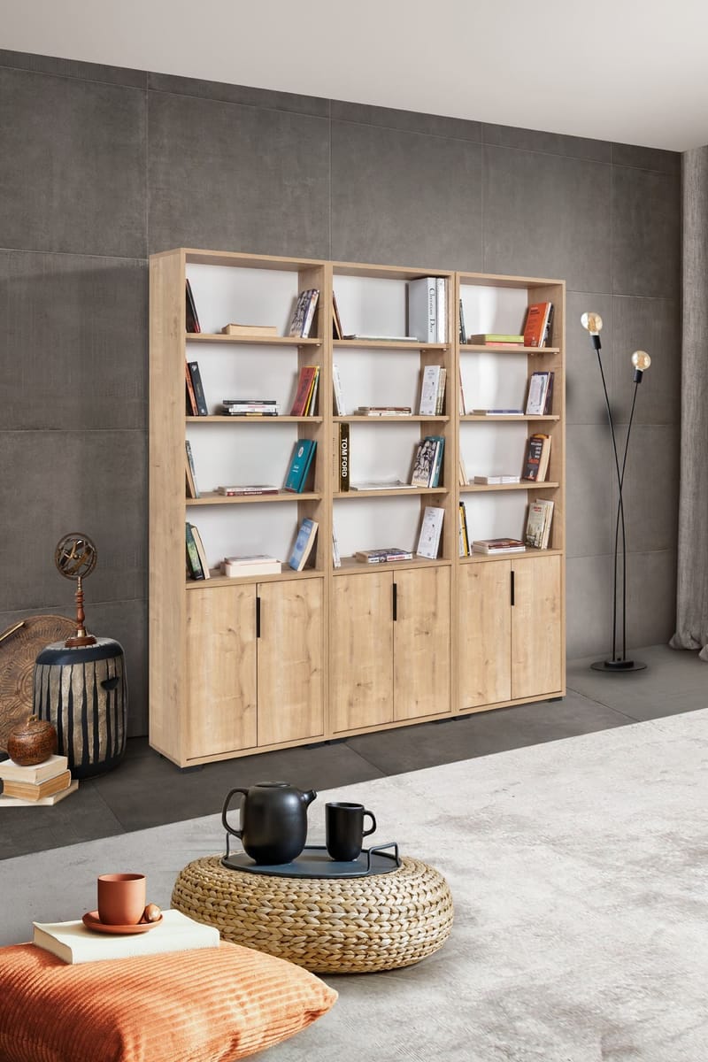 Pavio Bokhylla 180x187x30 cm - Sapphire Oak - Förvaring - Hylla - Bokhylla