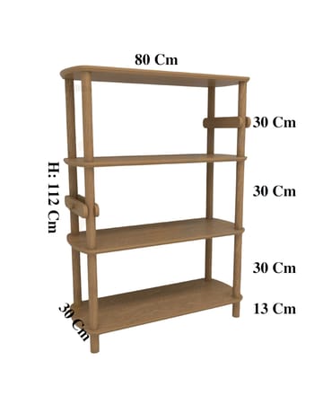 Pienk Bokhylla 80x112 cm - Ek - Förvaring - Hylla - Bokhylla