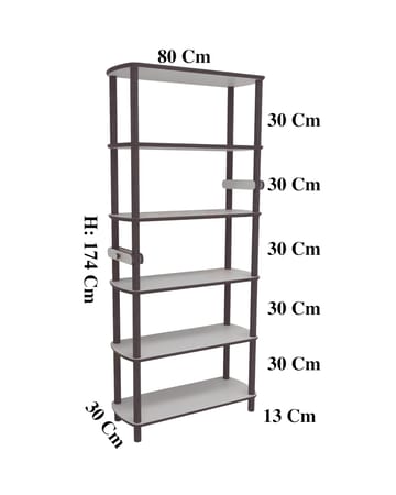 Pienk Bokhylla 80x174 cm - Ek och vit - Förvaring - Hylla - Bokhylla