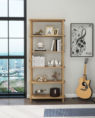 Pienk Bokhylla 80x174 cm - Ek - Förvaring - Hylla - Bokhylla