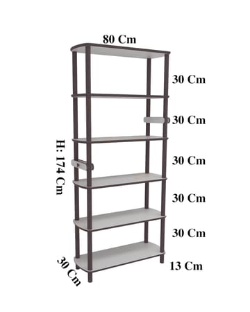 Pienk Bokhylla 80x174 cm - Ek - Förvaring - Hylla - Bokhylla