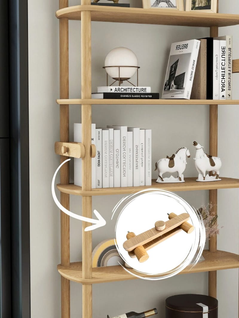 Pienk Hög Bokhylla 80 cm i Ek - Brun - Förvaring - Hylla - Bokhylla