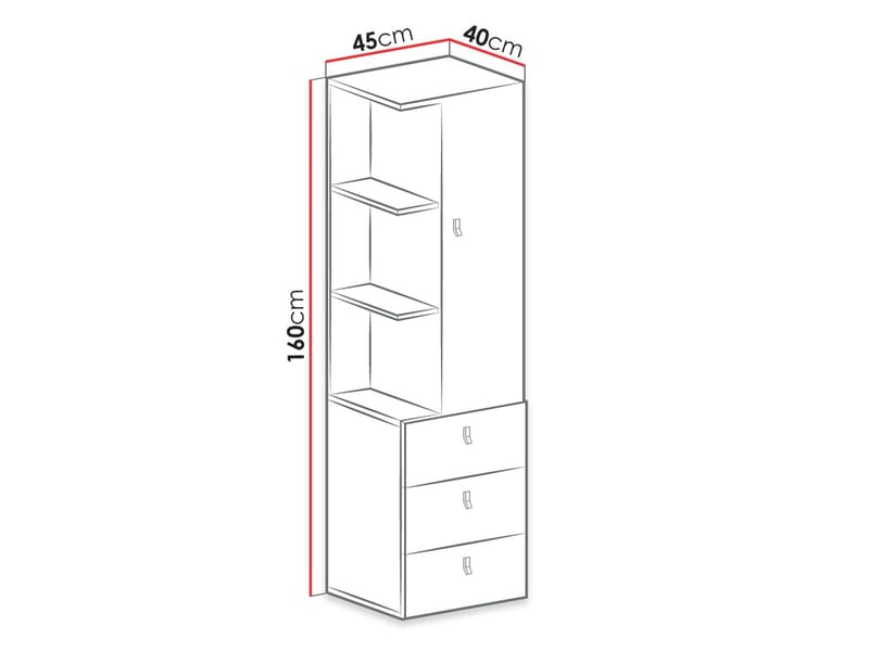 Planeta Bokhylla 45 cm i Trä - Svart|Beige - Förvaring - Hylla - Bokhylla